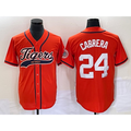 Detroit Tigers #24 Miguel Cabrera Orange Cool Base Stitched Baseball Jersey