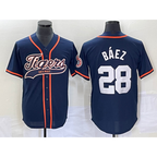 Detroit Tigers #28 Javier Báez Navy Cool Base Stitched Baseball Jersey