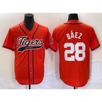 Detroit Tigers #28 Javier Báez Orange Cool Base Stitched Baseball Jersey