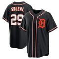 Detroit Tigers #29 Tarik Skubal Black Out Stitched Baseball Jersey