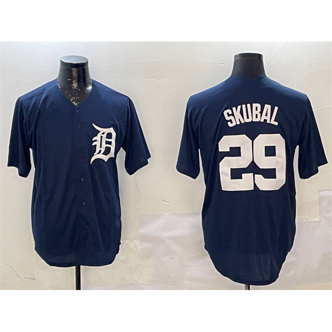 Detroit Tigers #29 Tarik Skubal Navy Cool Base Stitched Baseball Jersey