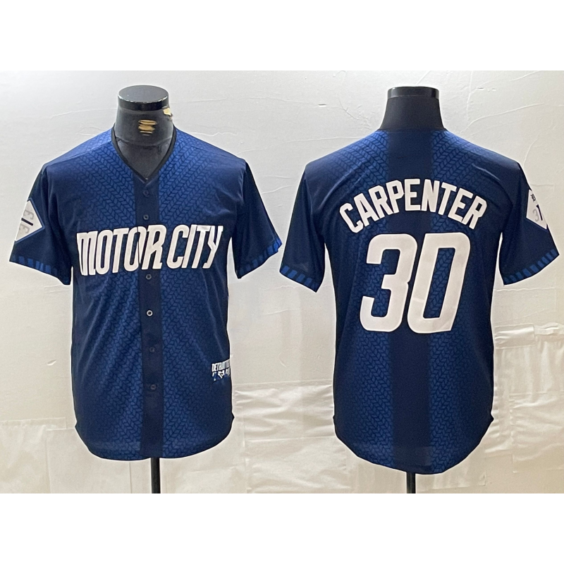 Detroit Tigers #30 Kerry Carpenter 2024 Navy City Connect Cool Base Limited Stitched Baseball Jersey