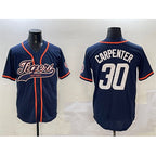 Detroit Tigers #30 Kerry Carpenter Navy With Patch Cool Base Stitched Baseball Jersey