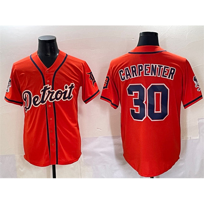 Detroit Tigers #30 Kerry Carpenter Orange With Patch Vapor Premier Limited Stitched Baseball Jersey