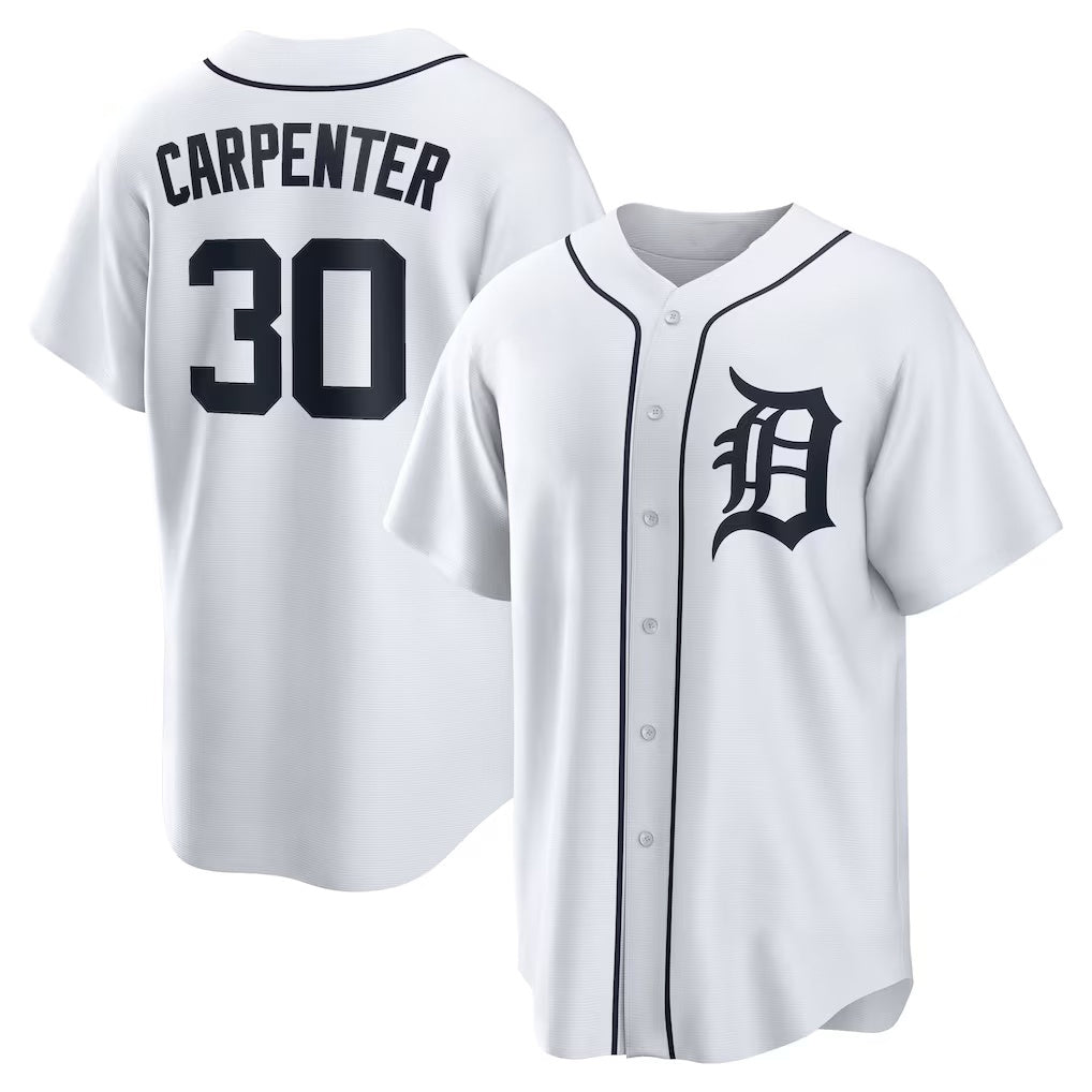 Detroit Tigers #30 Kerry Carpenter White Home Replica Baseball Jersey