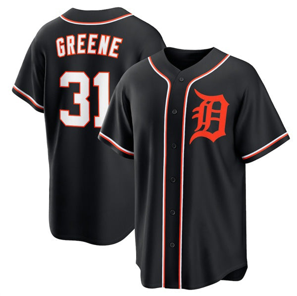 Detroit Tigers #31 Riley Greene Black Out Stitched Baseball Jersey