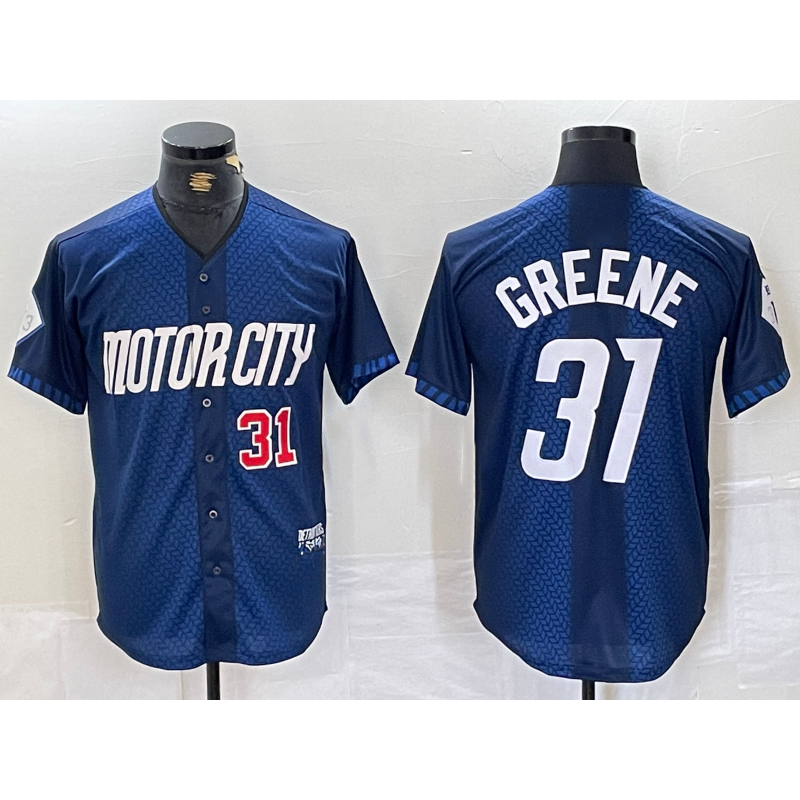 Detroit Tigers #31 Riley Greene Number 2024 Navy City Connect Cool Base Limited Stitched Baseball Jersey
