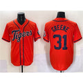 Detroit Tigers #31 Riley Greene Orange With Patch Cool Base Stitched Baseball Jersey