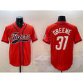 Detroit Tigers #31 Riley Greene Orange With Patch Cool Base Stitched Baseball Jersey