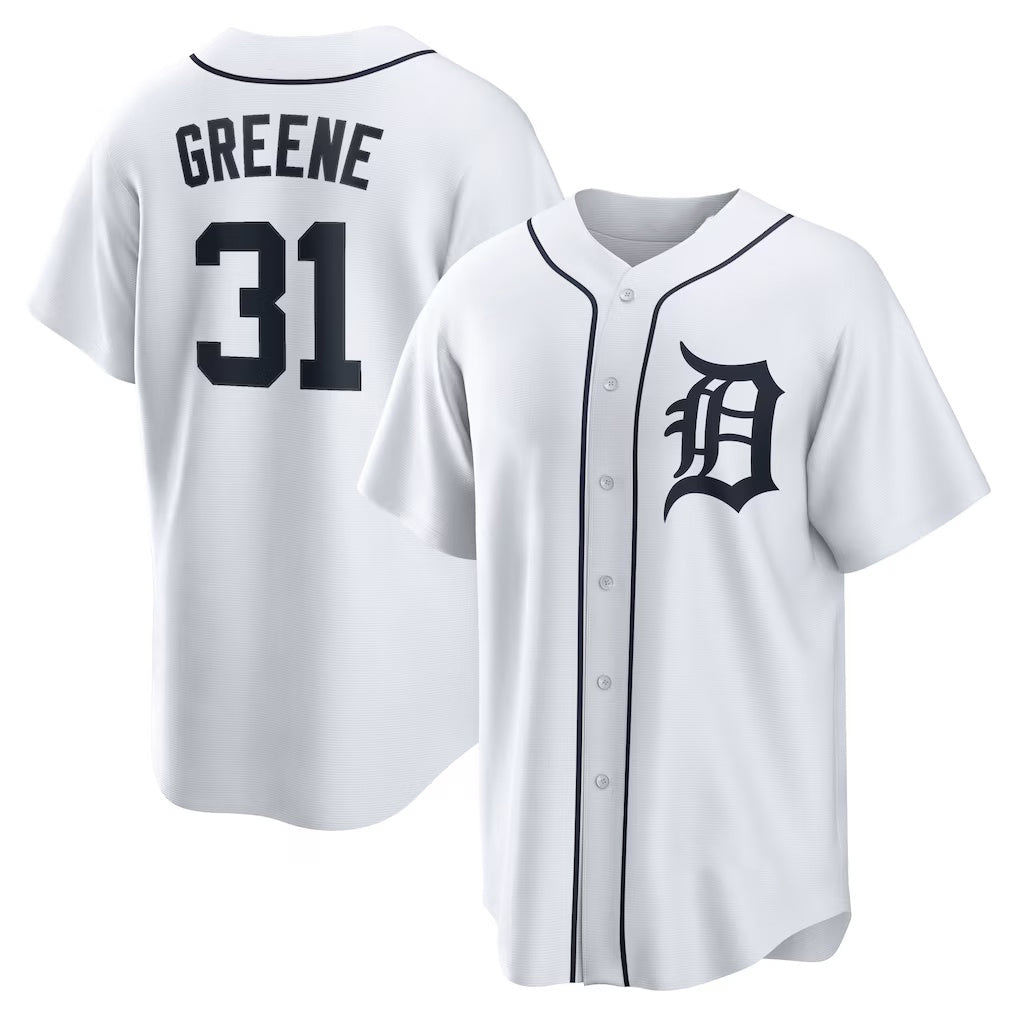 Detroit Tigers #31 Riley Greene White Replica Player Baseball Jersey