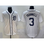 Detroit Tigers #3 Alan Trammell White Cool Base Stitched Baseball Jersey