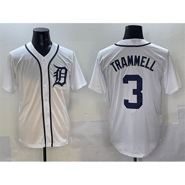 Detroit Tigers #3 Alan Trammell White Cool Base Stitched Baseball Jersey