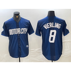 Detroit Tigers #8 Matt Vierling Navy 2024 City Connect Cool Base Limited Stitched Baseball Jersey