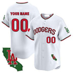 Dodgers Mexico California Patch Vapor Premier Limited Custom Jersey V3 ¨C All Stitched-White Baseball Jersey