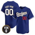 Dodgers Vin Scully Patch Gold Trim Vapor Premier Limited Custom Jersey ¨C Royal Baseball Jersey