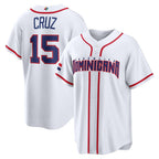 Dominican Republic Baseball #15 Oneil Cruz 2026 World Baseball Classic Home Stadium Baseball Jersey - White