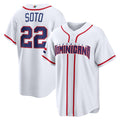 Dominican Republic Baseball #22 Juan Soto 2026 World Baseball Classic Home Stadium Baseball Jersey - White