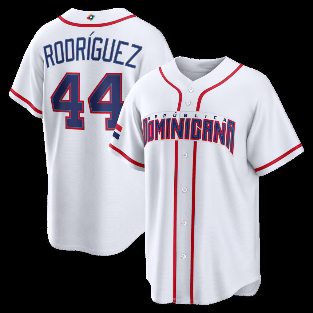 Dominican Republic Baseball #44 Julio Rodr¨ªguez 2026 World Baseball Classic Home Stadium Baseball Jersey - White
