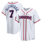 Dominican Republic Baseball #7 Sandy Alcantara 2026 World Baseball Classic Home Stadium Baseball Jersey - White