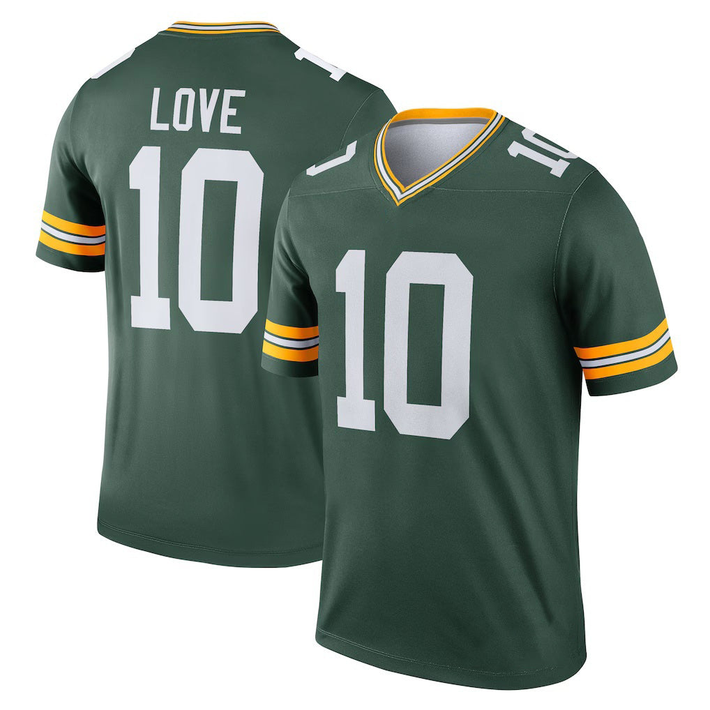 GB.Packers #10 Jordan Love Green Legend Player Performance Top Stitched Football American Jersey