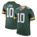 GB.Packers #10 Jordan Love Green Legend Player Performance Top Stitched Football American Jersey