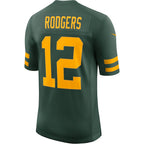 GB.Packers #12 Aaron Rodgers Green Alternate Vapor Limited Player Stitched Football American Jersey