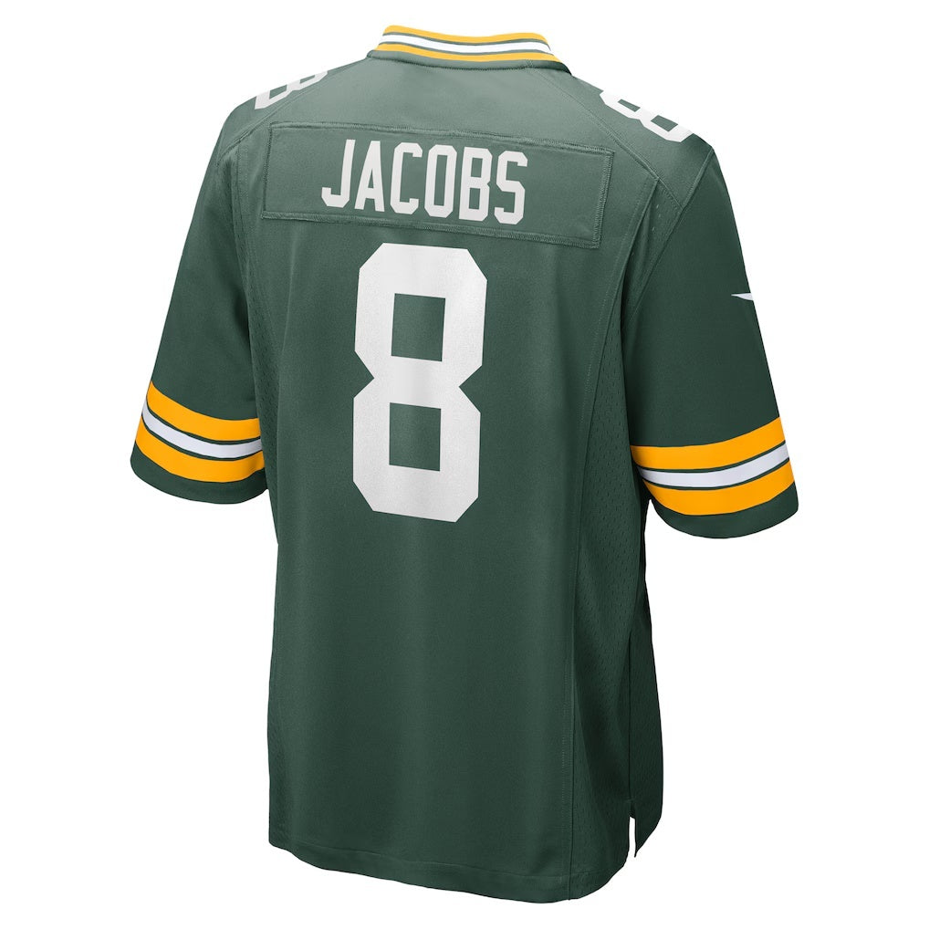 GB.Packers #8 Josh Jacobs Green Team Game Stitched Football American Jersey