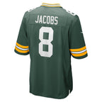 GB.Packers #8 Josh Jacobs Green Team Game Stitched Football American Jersey