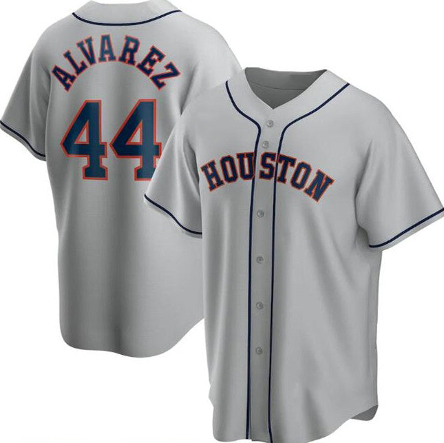 Houston Astros #44 Yordan Alvarez Grey Cool Base Stitched Baseball Jersey