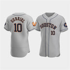 Houston Astros #10 Yuli Gurriel Gray 60th Anniversary Flex Base Stitched Baseball Jersey
