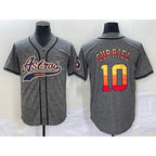 Houston Astros #10 Yuli Gurriel Grey Gridiron Cool Base Stitched Baseball Jersey