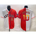Houston Astros #10 Yuli Gurriel White Orange Split Stitched Baseball Jersey