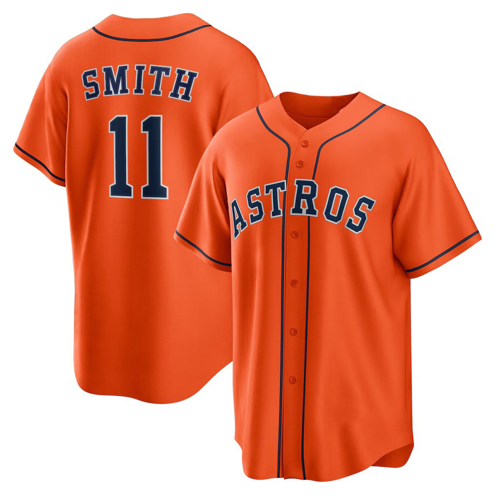 Houston Astros #11 Cam Smith Orange Alternate Replica Baseball Jersey