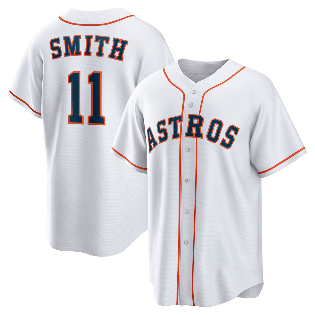 Houston Astros #11 Cam Smith White Home Replica Baseball Jersey