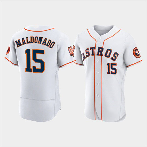 Houston Astros #15 Martín Maldonado White 60th Anniversary Flex Base Stitched Baseball Jersey