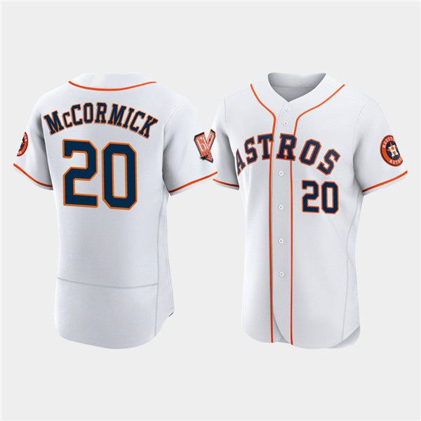 Houston Astros #20 Chas McCormick White 60th Anniversary Flex Base Stitched Baseball Jersey