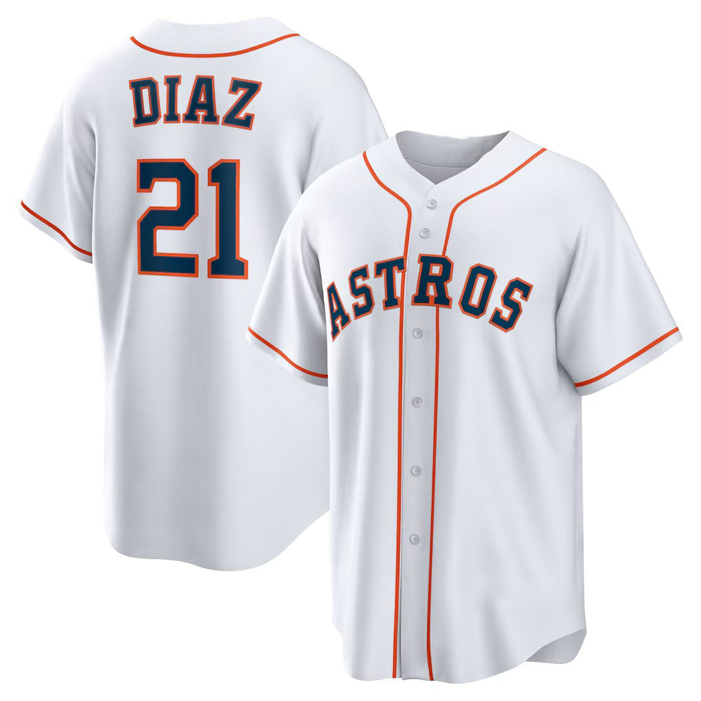 Houston Astros #21 Yainer Diaz White Home Replica Baseball Jersey