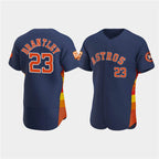 Houston Astros #23 Michael Brantley Navy 60th Anniversary Flex Base Stitched Baseball Jersey