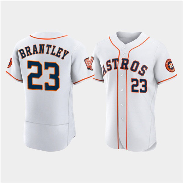 Houston Astros #23 Michael Brantley White 60th Anniversary Flex Base Stitched Baseball Jersey