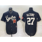 Houston Astros #27 Jose Altuve Black Cactus Jack Cool Baseball Jersey