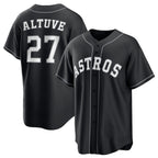 Houston Astros #27 Jose Altuve Black Lights Out Limited Stitched Baseball Jersey