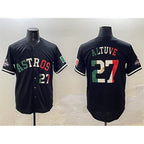 Houston Astros #27 Jose Altuve Black Mexico With World Serise Champions Patch Cool Base Stitched Baseball Jersey