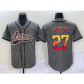 Houston Astros #27 Jose Altuve Grey Gridiron Cool Base Stitched Baseball Jersey