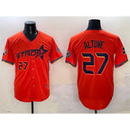 Houston Astros #27 Jose Altuve Orange 2025 City Connect With Texas Patch Limited Stitched Baseball Jersey