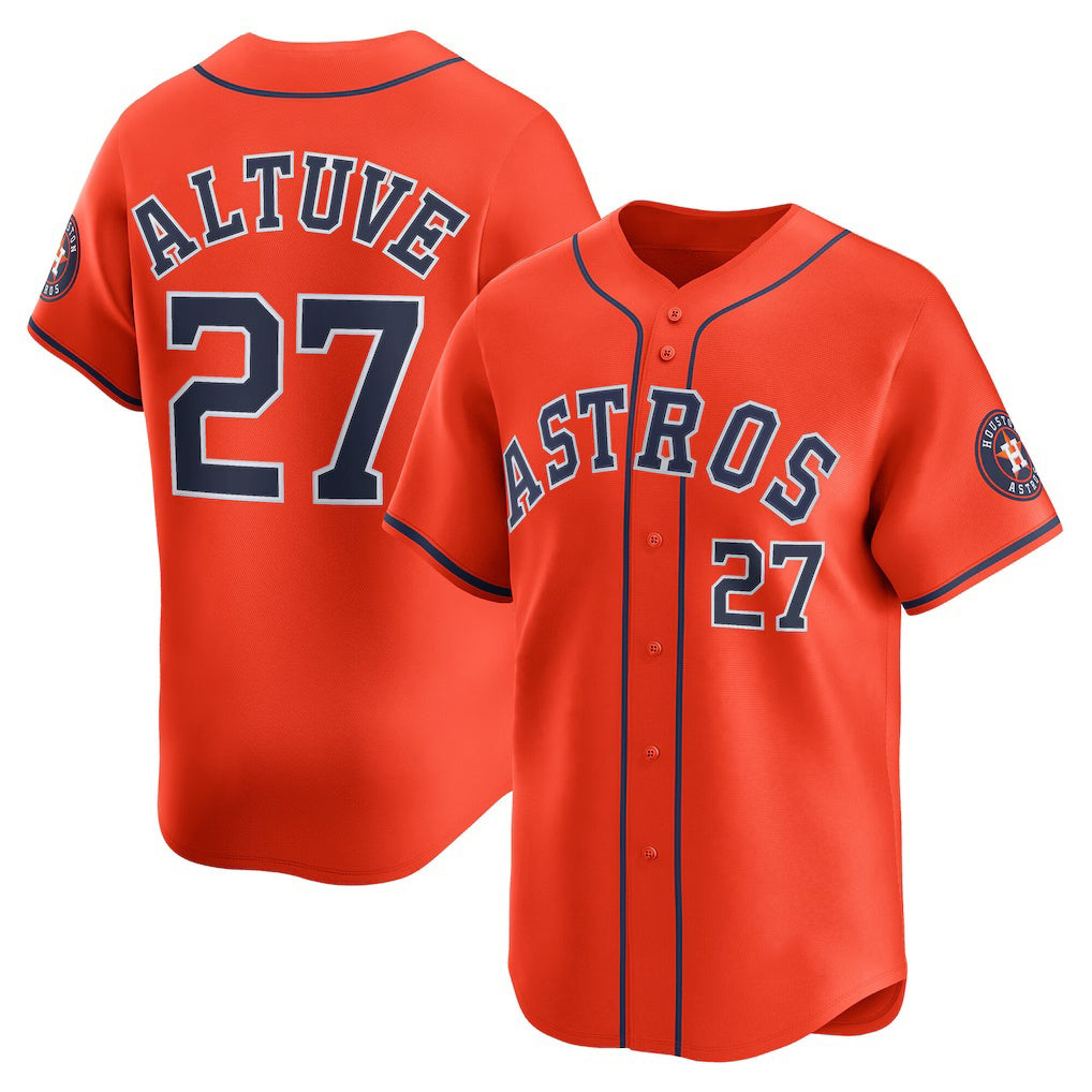 Houston Astros #27 Jose Altuve Orange Alternate Limited Player Baseball Jersey