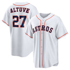 Houston Astros #27 Jose Altuve White Home Replica Player Name Baseball Jersey