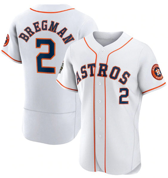 Houston Astros #2 Alex Bregman White 2022 World Series Flex Base Stitched Baseball Jersey