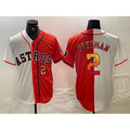 Houston Astros #2 Alex Bregman White Orange Split Stitched Baseball Jersey