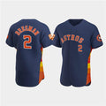 Houston Astros #2 Jose Altuve Navy 60th Anniversary Flex Base Stitched Baseball Jersey