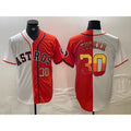 Houston Astros #30 Kyle Tucker White Orange Split Stitched Baseball Jersey
